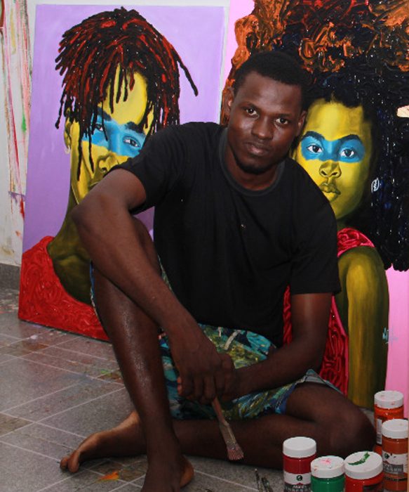 Theophilus Tetteh in his Accra studio
