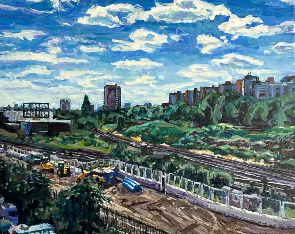 Landscape with Blue Pipes, 2021